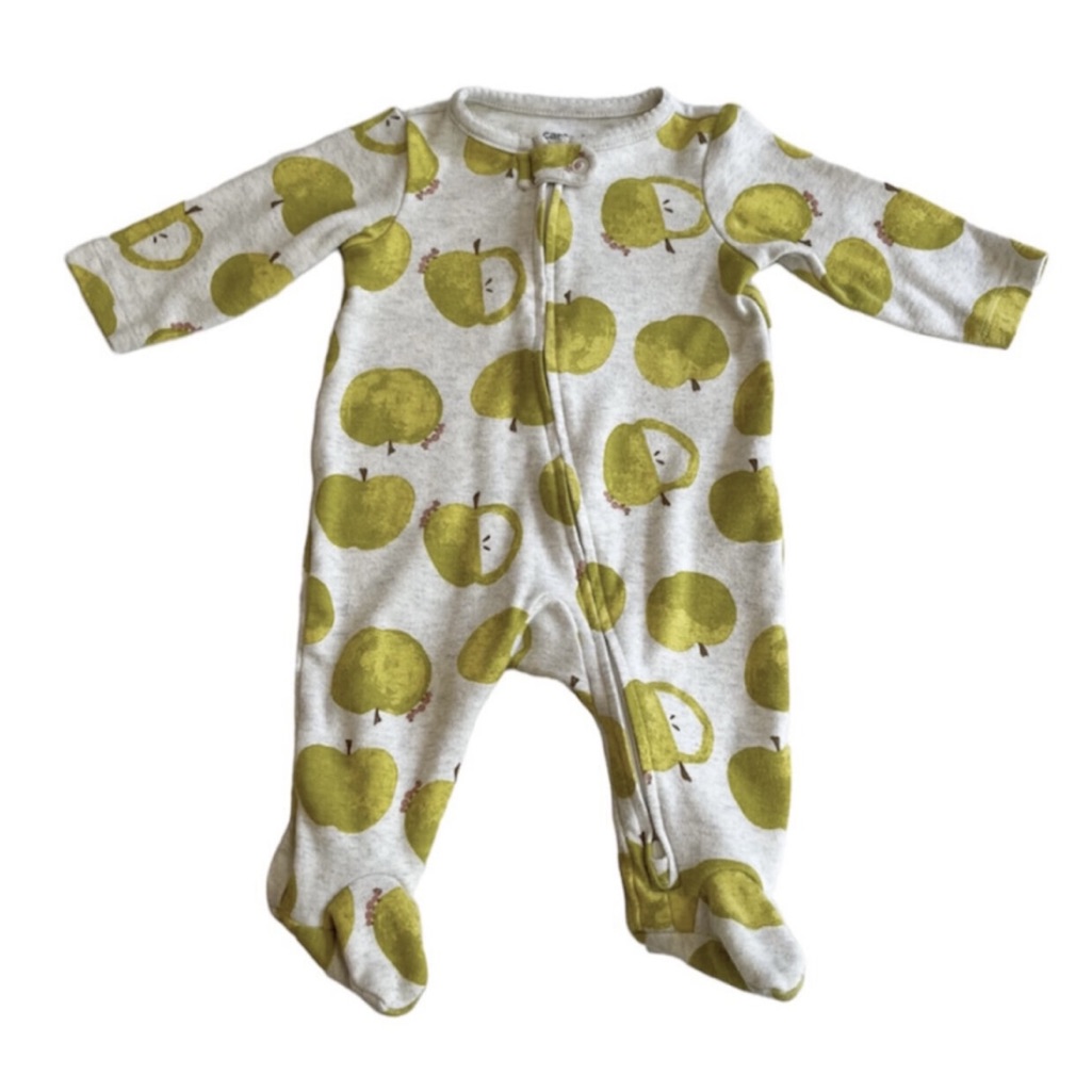Carter's Joy Green Apple Print Footie Sleeper 3m